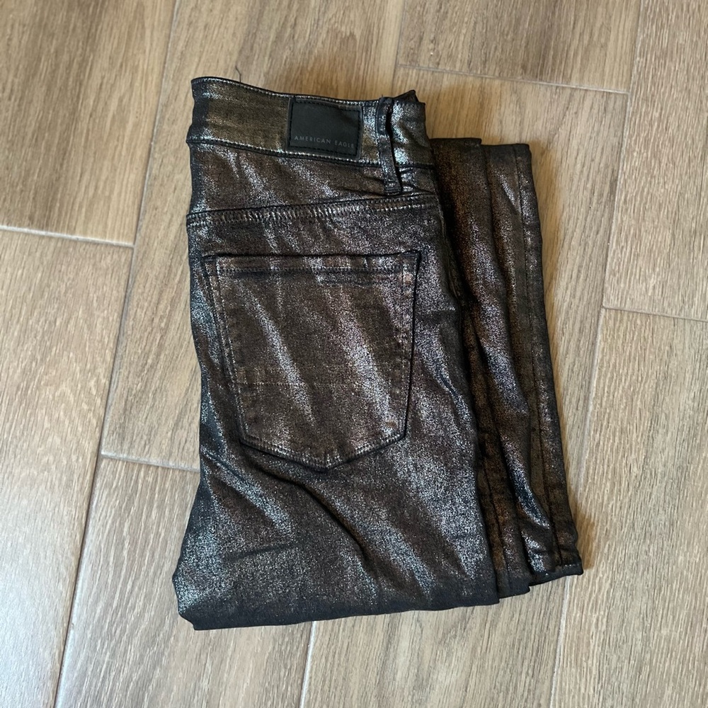American Eagle Glitter High Waisted Flare Pants